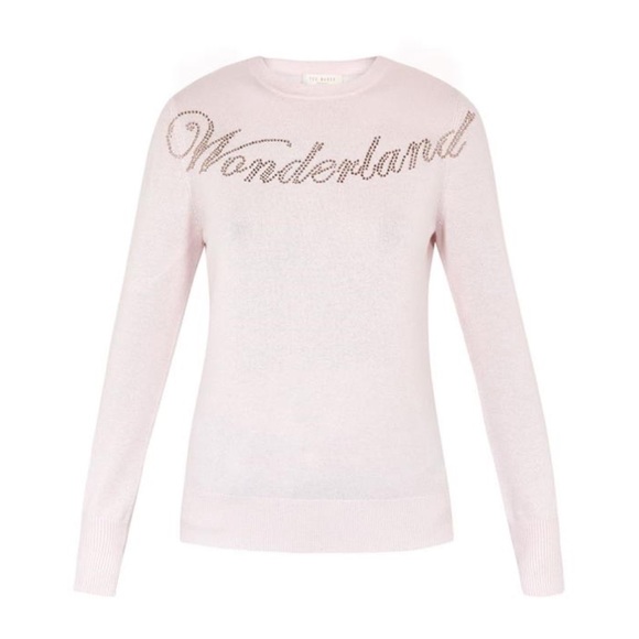 New TED BAKER Sabbia Embellished Wonderland Merino Wool & Cashmere Blend Sweater - Picture 2 of 14
